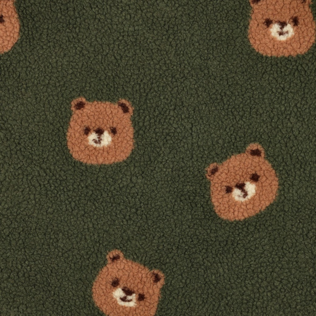 Teddy fliiskarud tumerohelisel