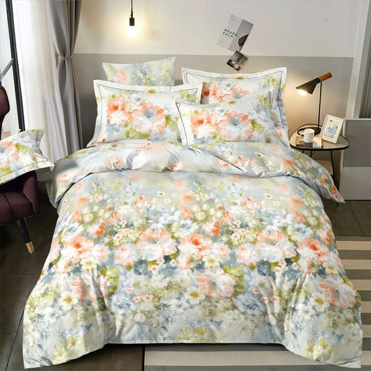 100% Kokvilnas audums - gleznotā pļava 220cm 146 g/m²