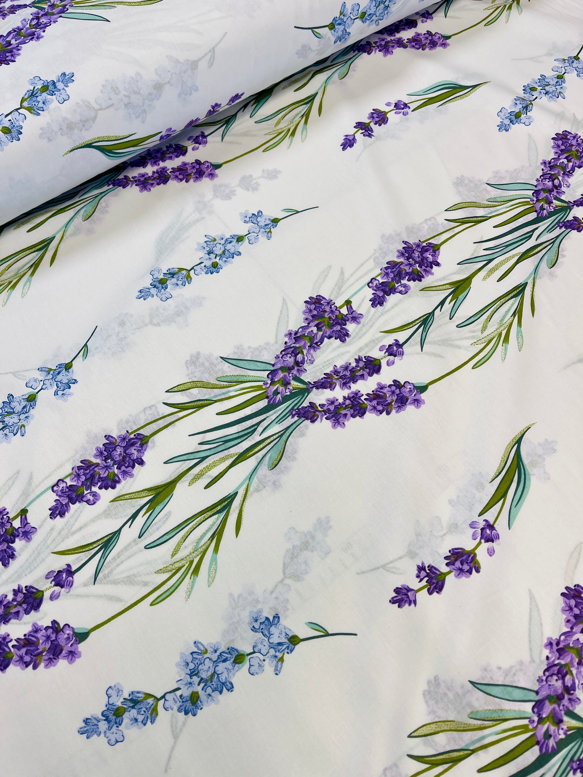 100% Kokvilnas audums - lavanda 220 cm 146 g/m²