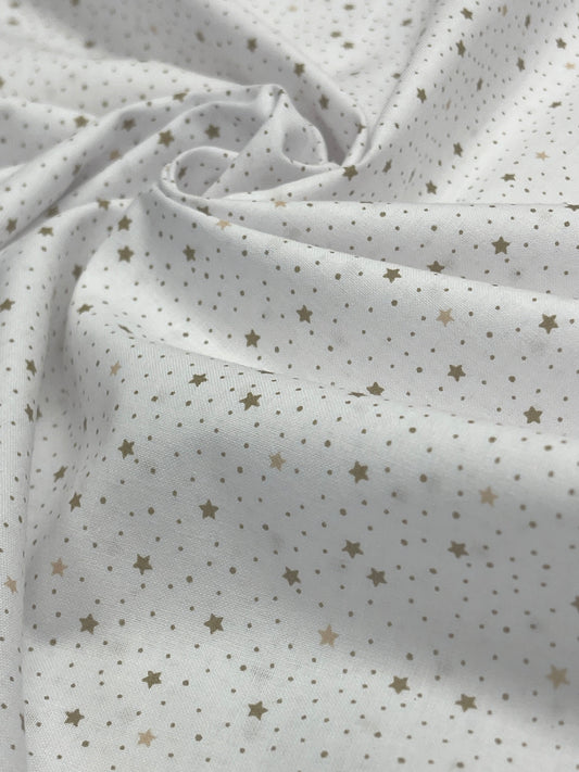 100% Kokvilnas audums - mazas zvaigznītes 125 g/m²