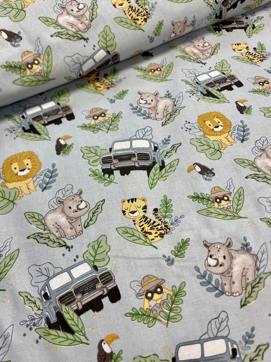100% Kokvilnas audums - Safari ekspedīcija 125 g/m²