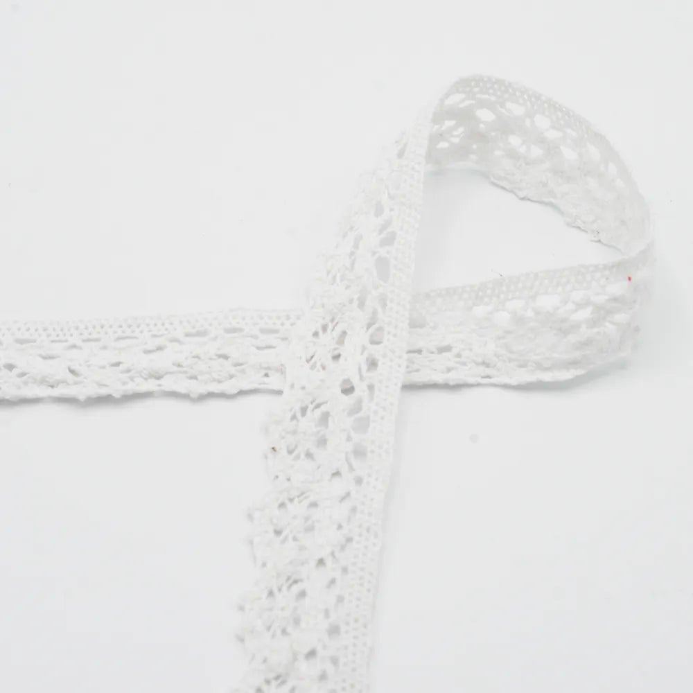 100% Kokvilnas mežģīne 3 cm - balta