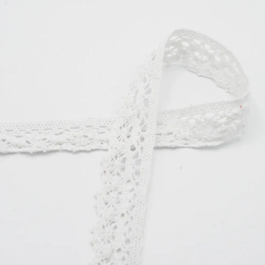 100% Kokvilnas mežģīne 3 cm - balta