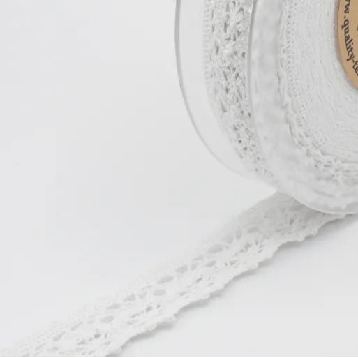 100% Kokvilnas mežģīne 3 cm - balta