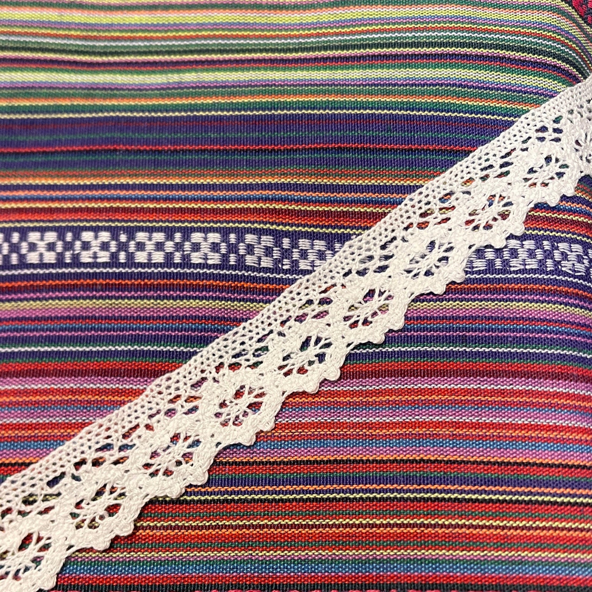 100% Kokvilnas mežģīne 3 cm - piena balta