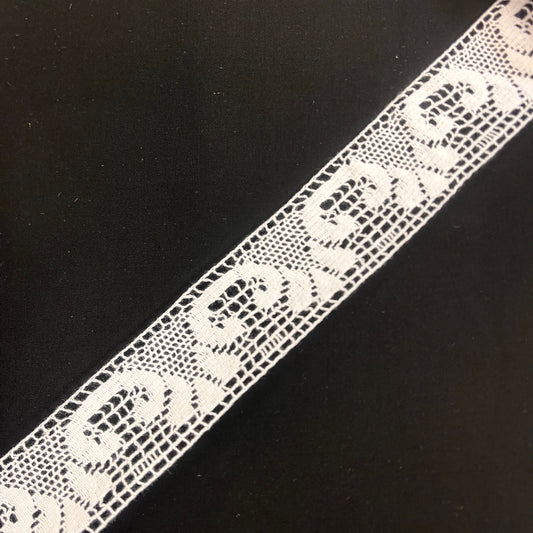 Attēls ar 100% Kokvilnas mežģīne - 4 cm balta - LV – pieejams Šarlotes audumi