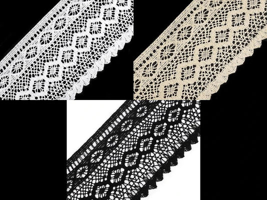 100% Kokvilnas mežģīne|12,5 cm| dabīga