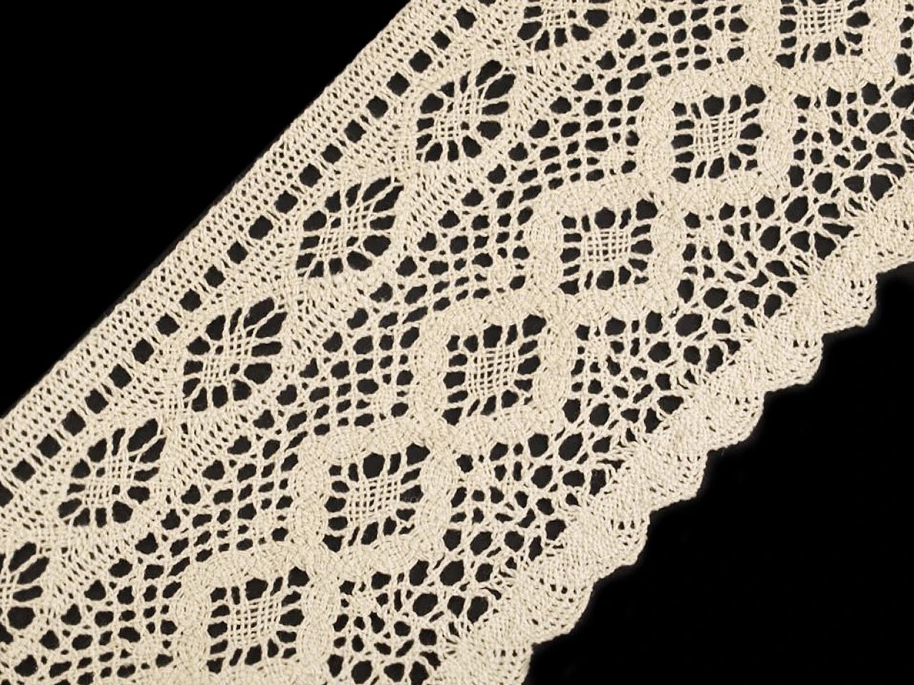 100% Kokvilnas mežģīne|12,5 cm| dabīga