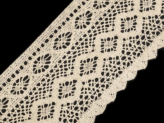 100% Kokvilnas mežģīne|12,5 cm| dabīga