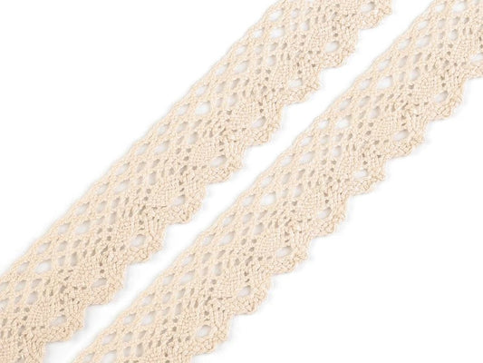 100% Kokvilnas mežģīne|2,8 cm| bēša