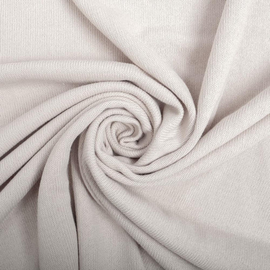 Attēls ar 100% kokvilnas rievots adījums - balts 280 g/m² – pieejams Šarlotes audumi