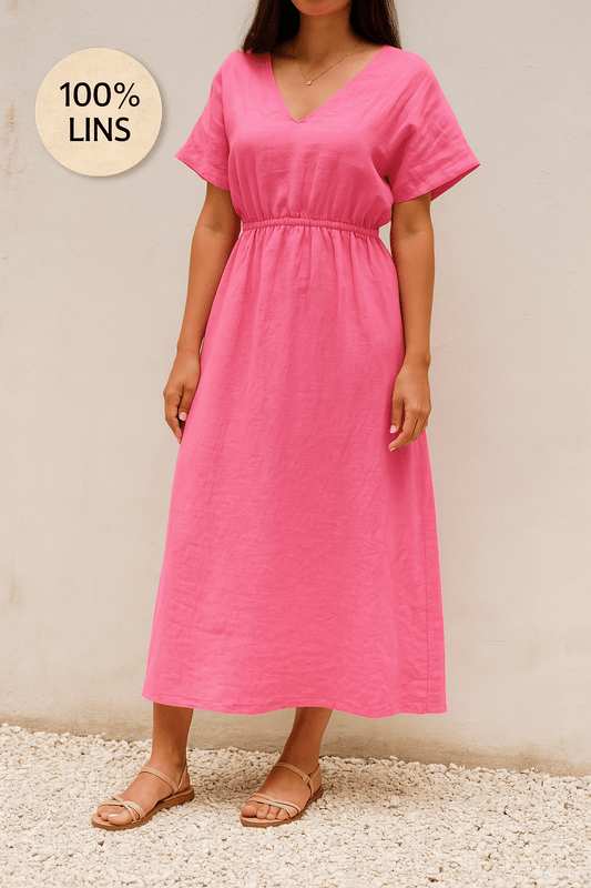 100% Mīkstināts lins - fuksijas rozā 165 g/m²