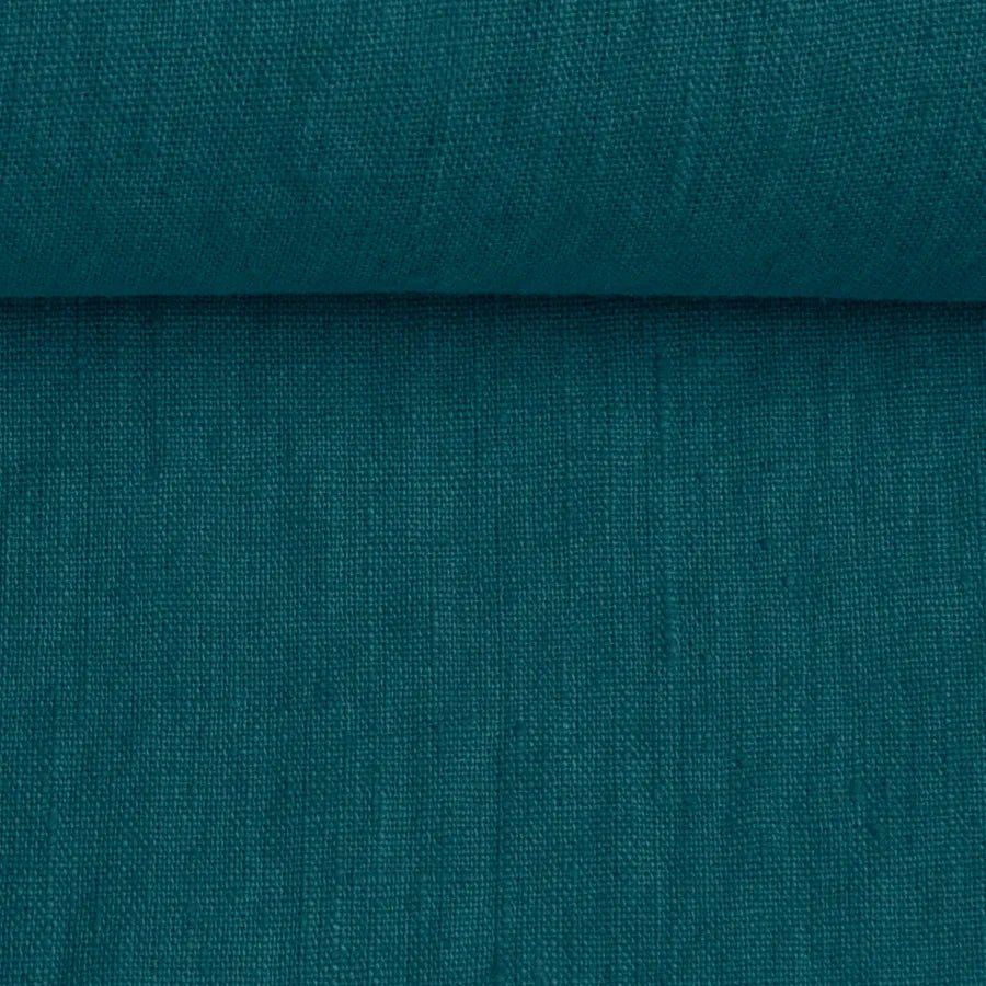 100% Mīkstināts lins - okeāna zilganzaļš 205 g/m²