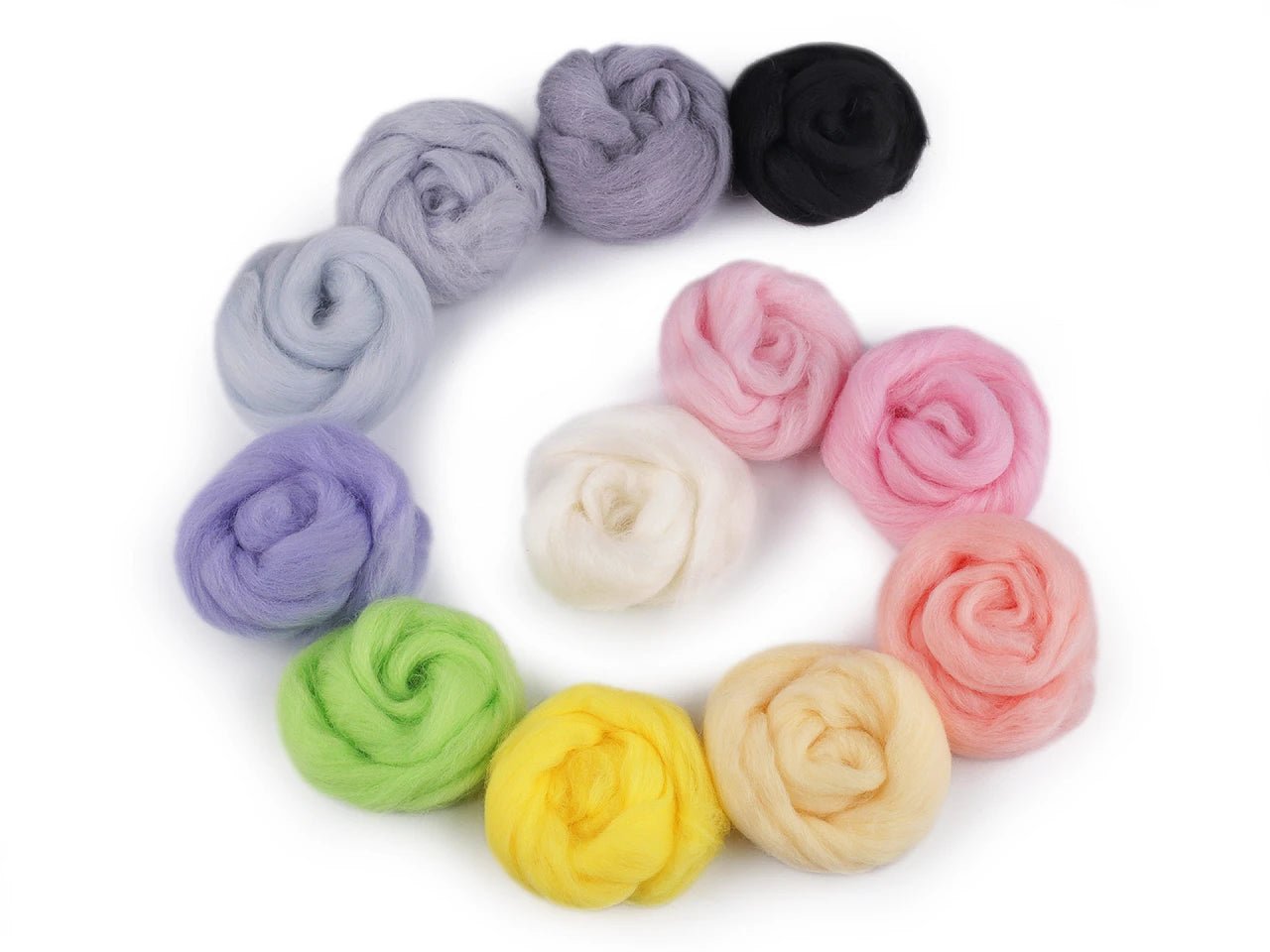 100% vilna filcēšanai (kārsums) - 5g|dažādu krāsu