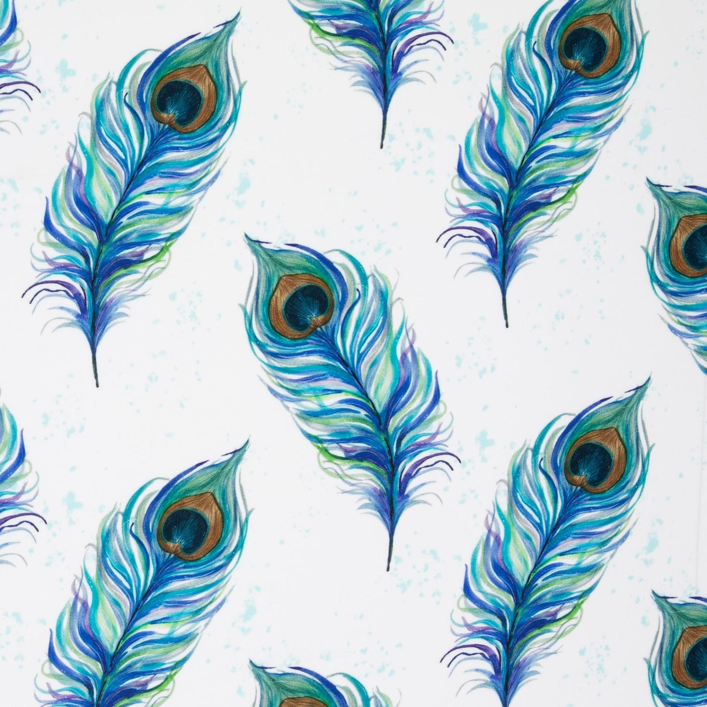 Image of 100% viscose fabric - peacock feathers 125 g/m² - available online at Šarlotes audumi
