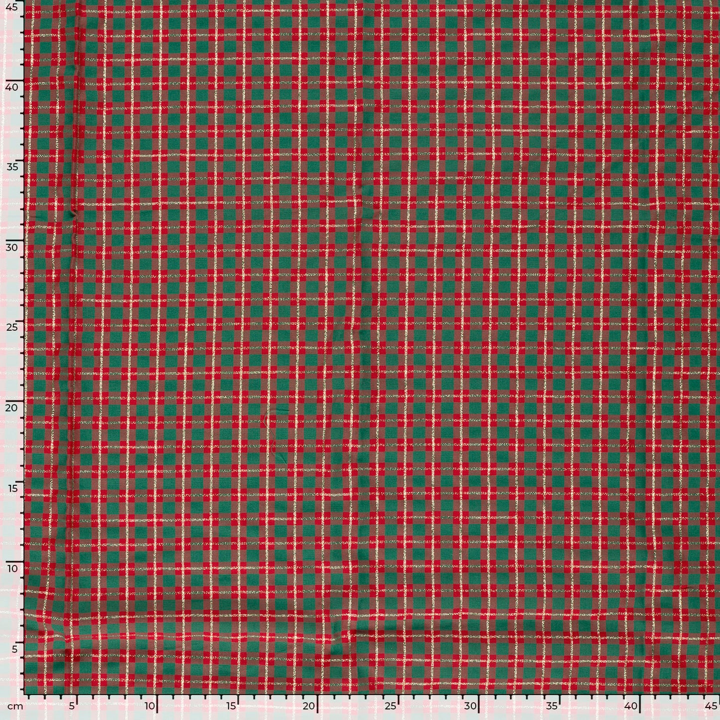 Premium 100% Cotton Fabric - Scottish Check with Gold Accents 120 g/m²