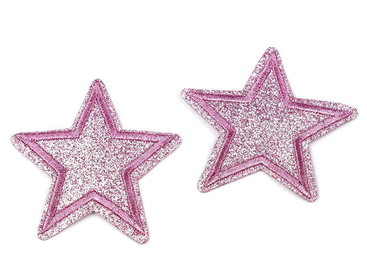 Iron-on patch stars | 2 pcs. 65 - 70 mm | assorted shades