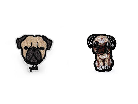 Iron-on patch dogs | ~ 4.5 x 6 cm | various shades