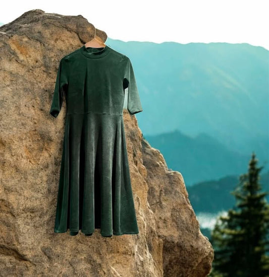 Puuvillane samet-smaragdroheline 250 g/m²