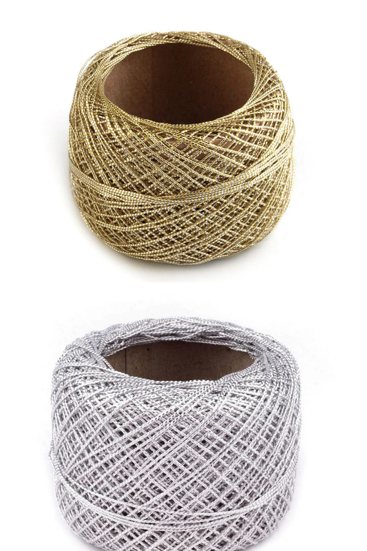 Tambordiegi, metallist nöör Ø0,5mm, 50m, kuldne, hõbedane