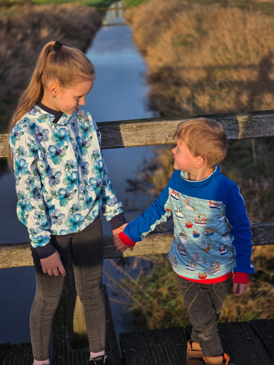 Musliin-sinised õied 130 g/m²