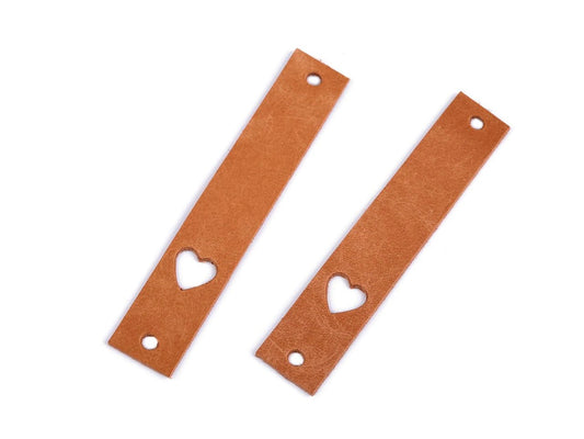 Ādas etiķete ar sirds izgriezumu tonis #2