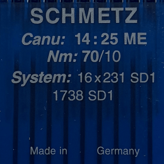 Attēls ar Adatas rūpnieciskajām šujmašīnām SCHMETZ DBx1 SD1 – ādai, plastmasai un PVC materiāliem (10gab.) – pieejams Šarlotes audumi