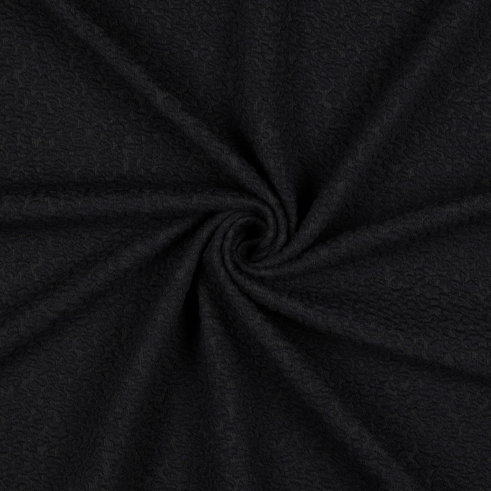Adītais žakarda audums – melns 340 g/m²