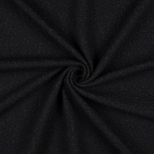 Adītais žakarda audums – melns 340 g/m²