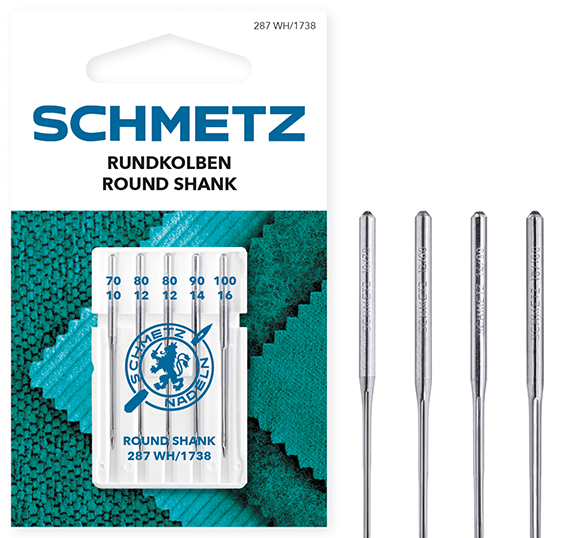 Šujumasina nõelad SCHMETZ Round Shank Needle 287 WH/1738 ümmarguse varrega
