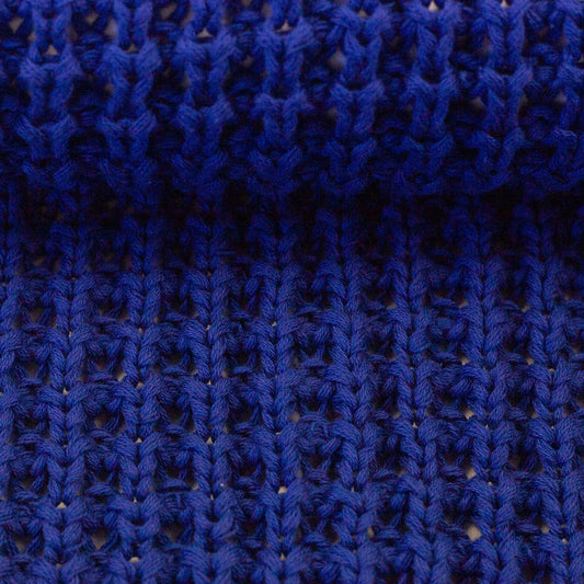 Attēls ar Biezs 100% kokvilnas adījums - karaliski zils 615 g/m² – pieejams Šarlotes audumi