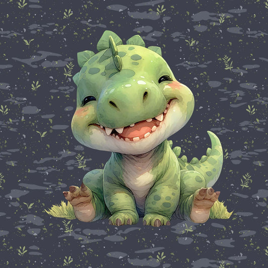 Cilpiņtrikotāžas panelis 40x50 cm - mīļie dino 250 g/m²