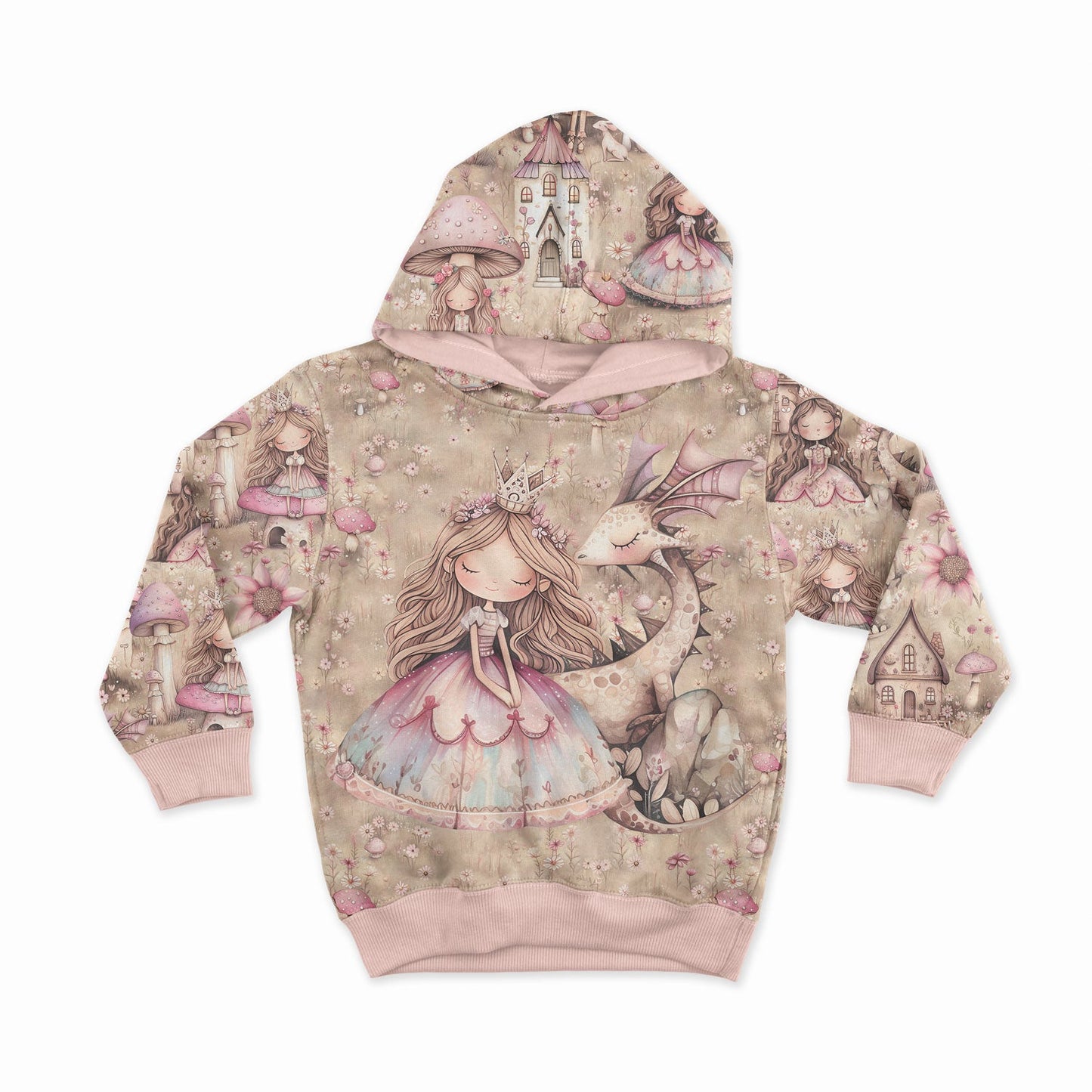 Attēls ar Cilpiņtrikotāžas panelis 40x50 cm - princese un pūķis 250 g/m² – pieejams Šarlotes audumi