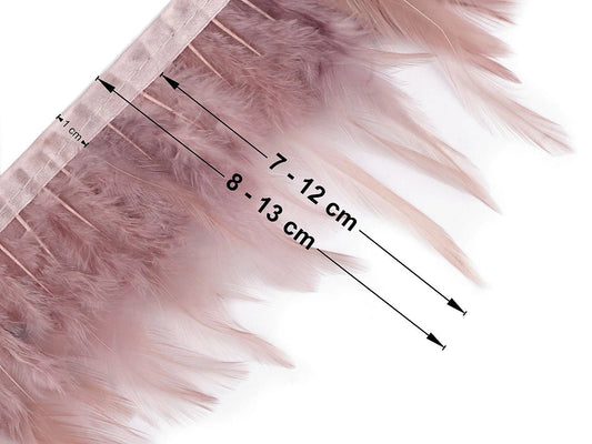 Image of decorative feather trim, feather length 7–12 cm – available at Šarlotes audumi