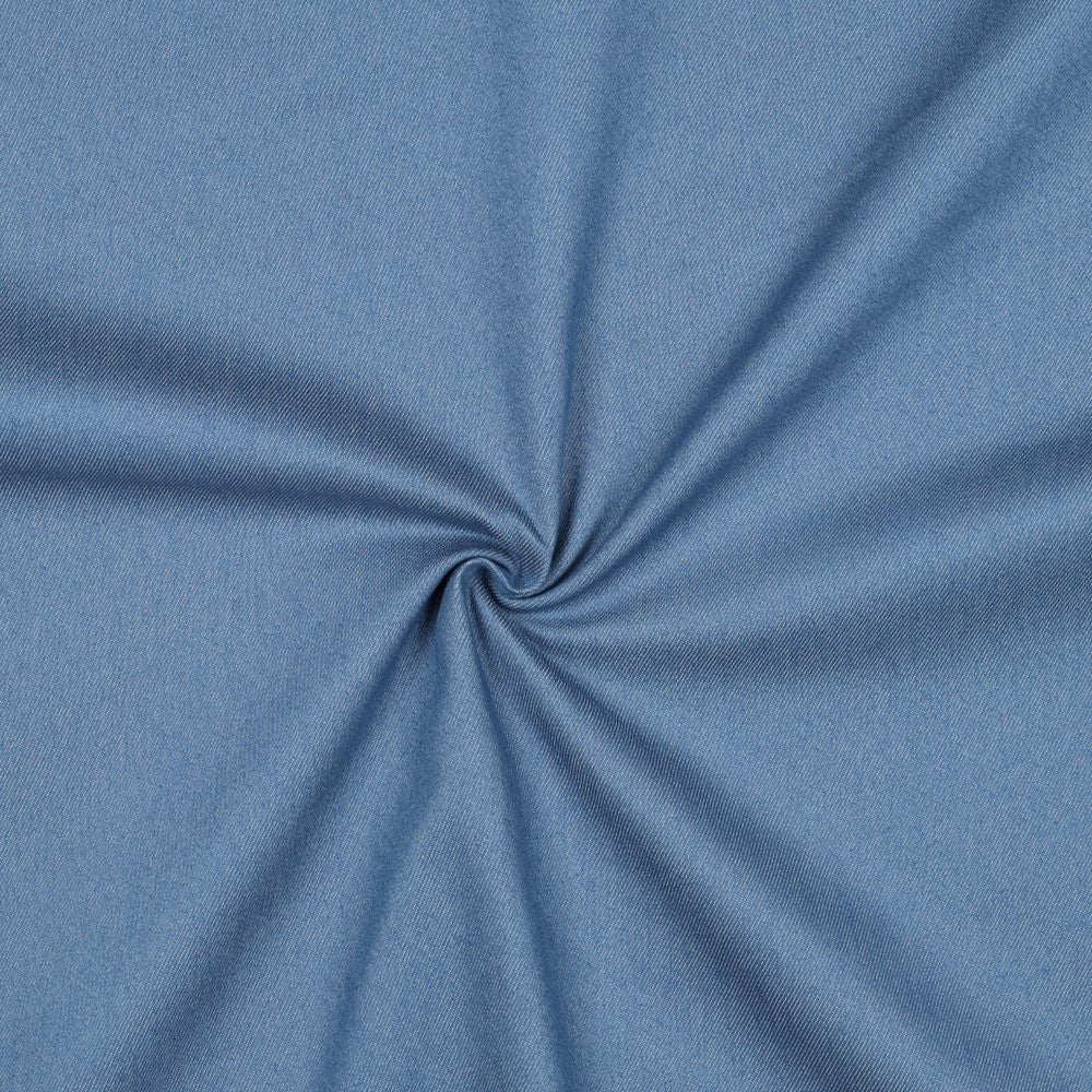 Džinsu audums ar elastānu - zils 270 g/m²