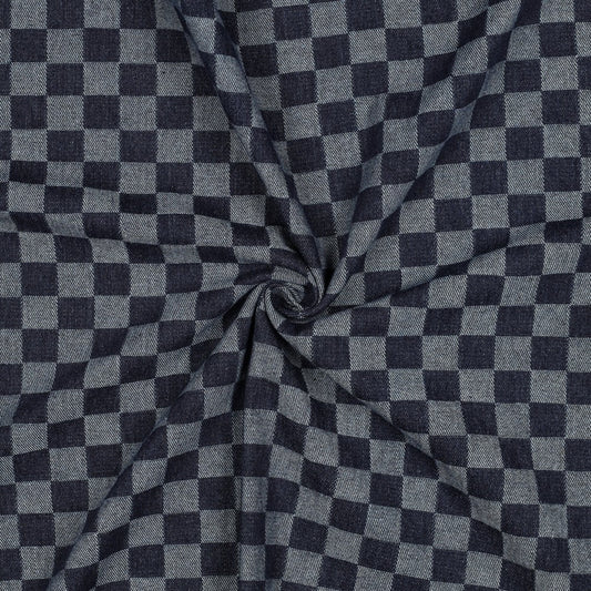 Džinsu audums - rūtis 330 g/m²