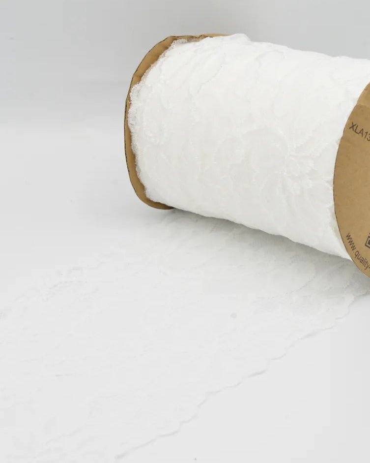 Elastīgā mežģīne - 15 cm - piena balta