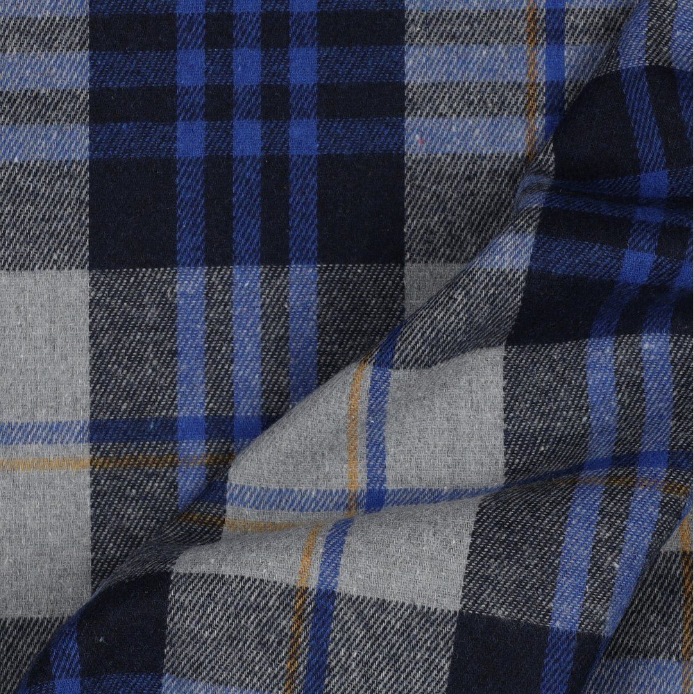 Flanelis - zils un pelēks rūtains 150 g/m²