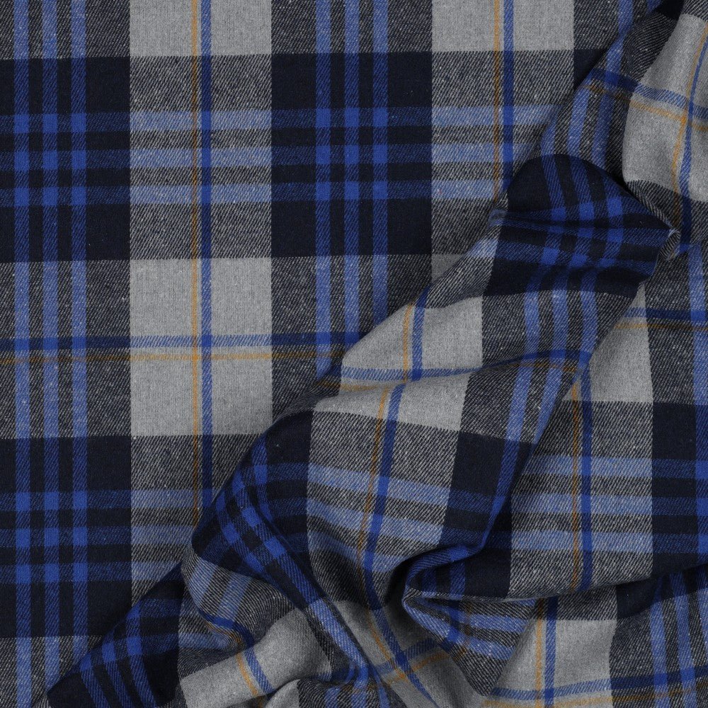 Flanelis - zils un pelēks rūtains 150 g/m²