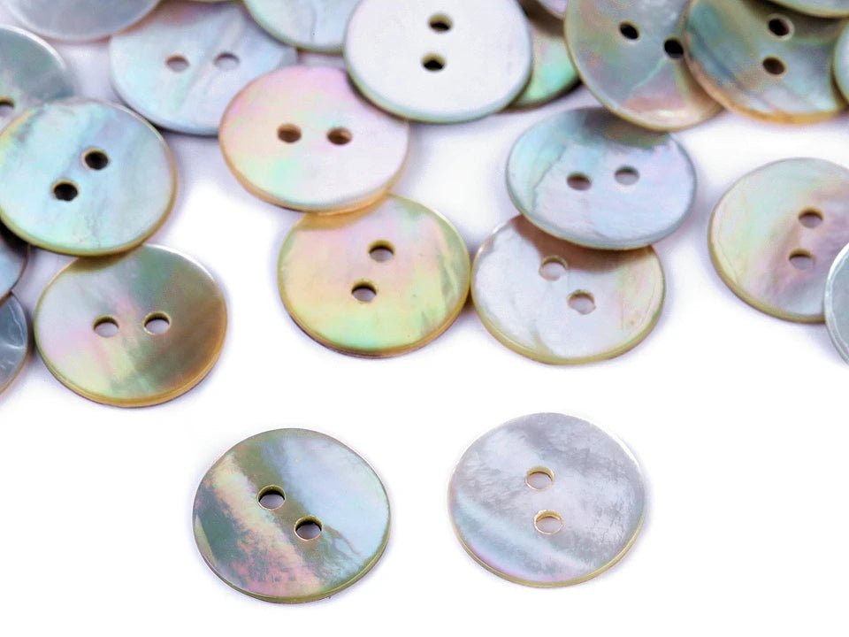 Gliemežvāku pogas 15 mm - perlamutra