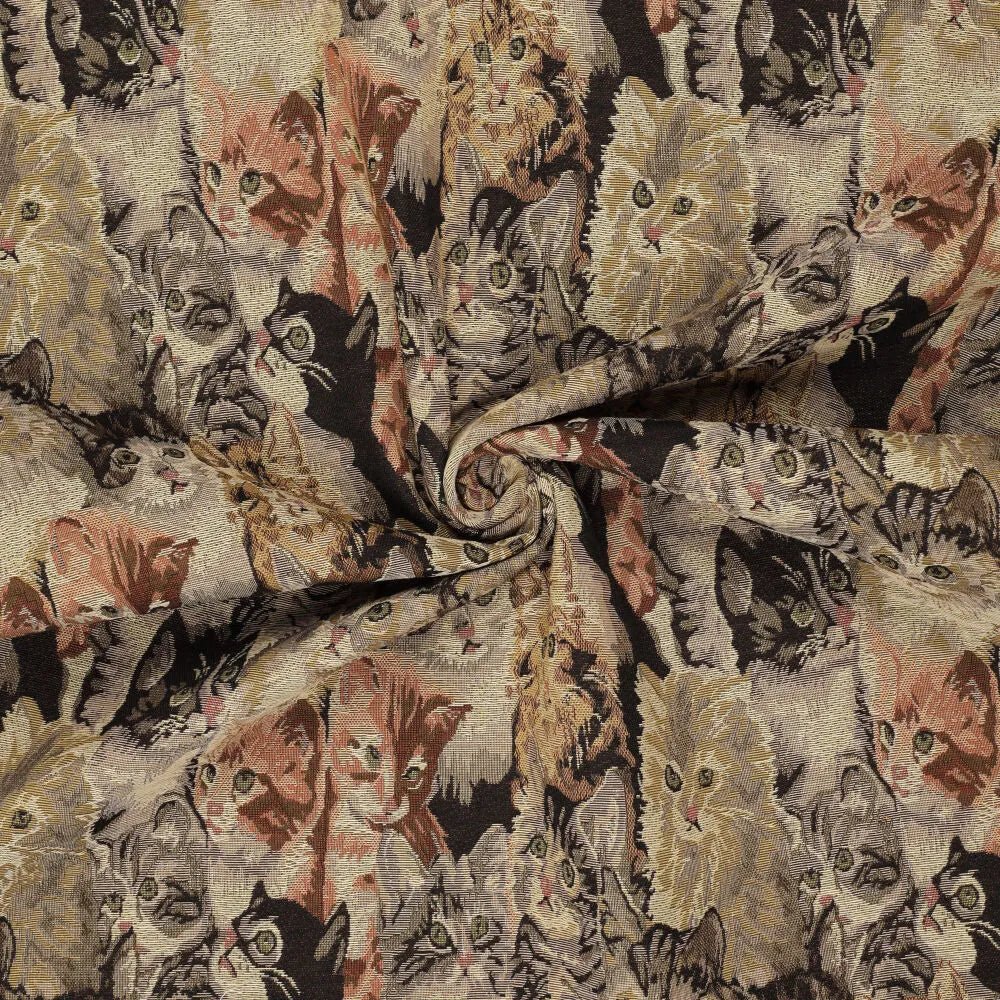 Attēls ar Gobelēns - kaķīši 260 g/m² – pieejams Šarlotes audumi