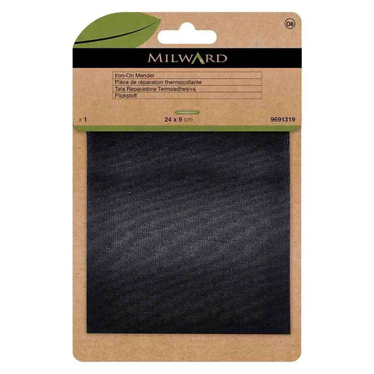 Ielāps apģērbam uzgludināmais Milward 24x9cm - melns