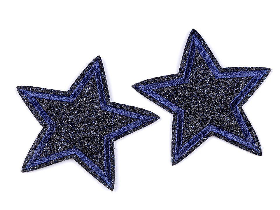 Image avec patch thermocollant étoile | 2 pcs 65 - 70 mm | tons assortis – disponible chez Šarlotes audumi