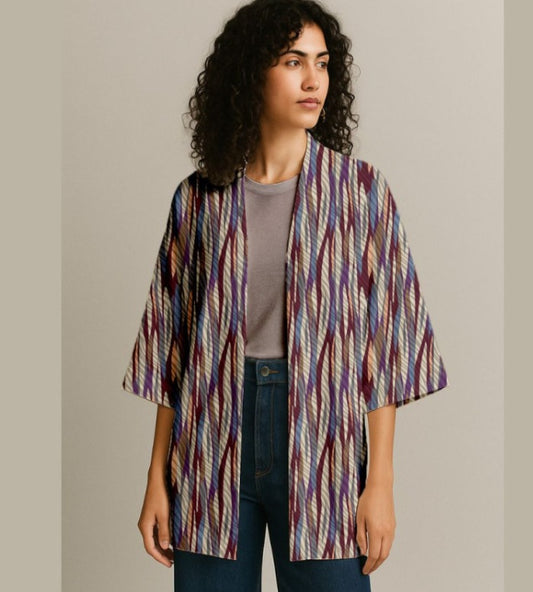 100% viskooskangas lillades toonides abstraktne muster 125 g/m²