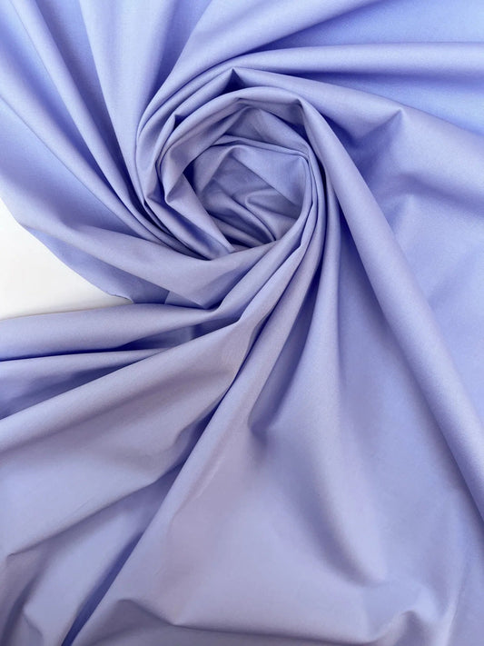 Itāļu okvilnas poplīns ar elastānu - zili lillā 100 g/m²