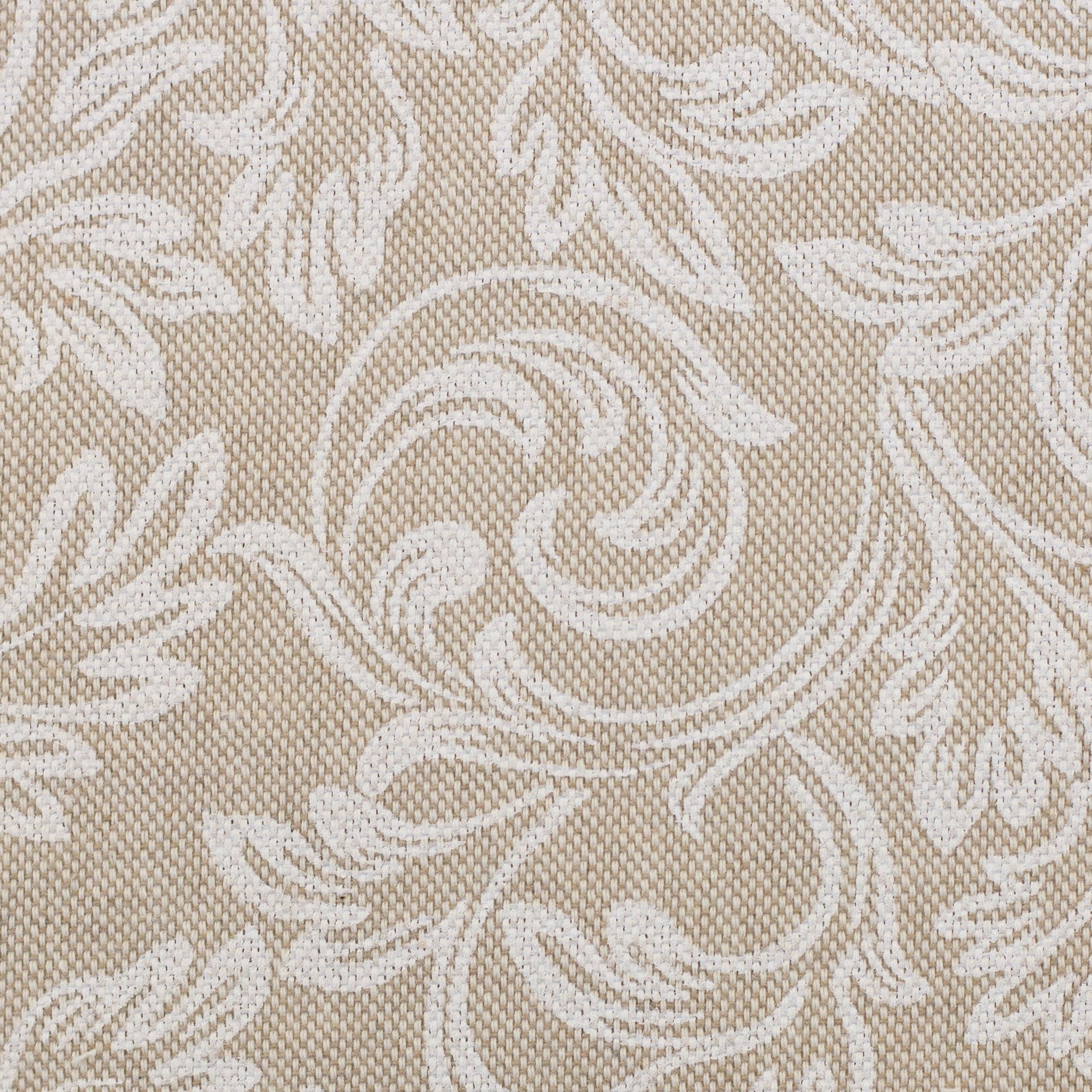 Kanvas audums - elegants balts raksts 200 g/m²