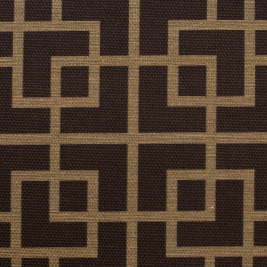 Kanvas audums - ģeometrisks raksts uz brūna fona 220 g/m²