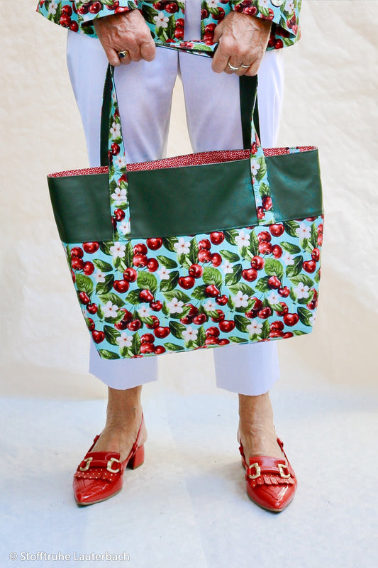 Attēls ar Kanvas audums - ķirši 200 g/m² – pieejams Šarlotes audumi