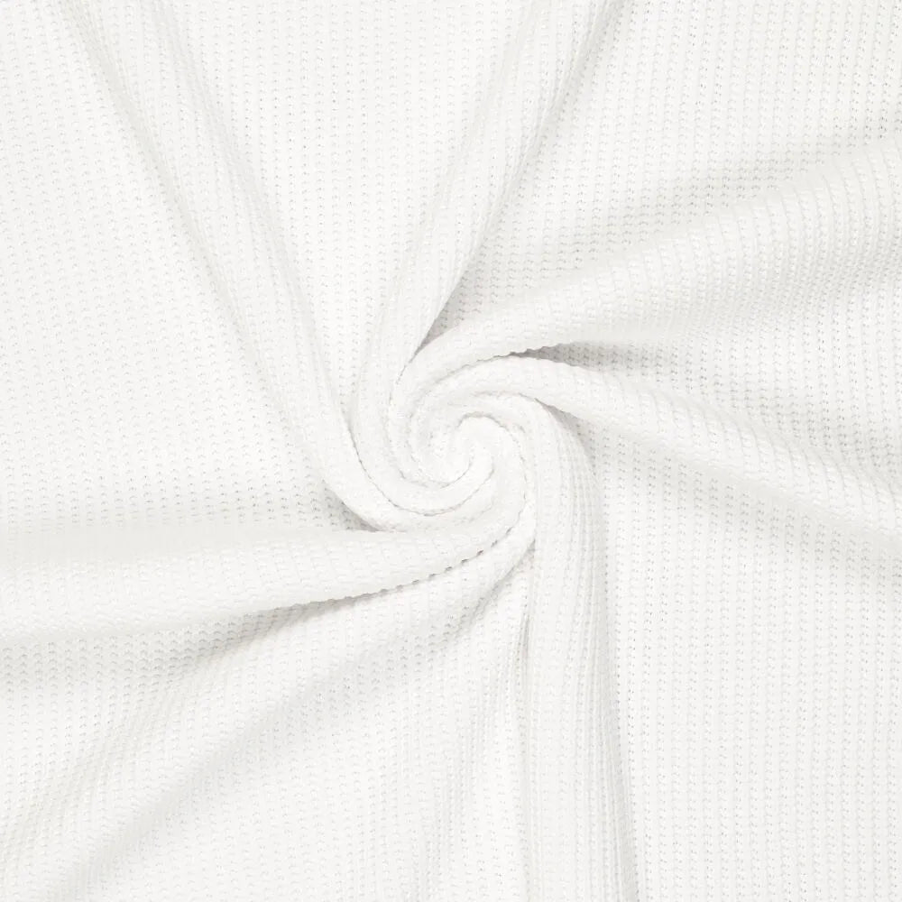 Attēls ar Kokvilnas adījums - balts 500 g/m² – pieejams Šarlotes audumi