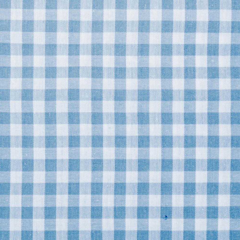 Kokvilnas audums - zils rūtains 90 g/m²